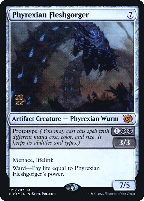 Phyrexian Fleshgorger (PRE-121) - The Brothers' War Promos Foil