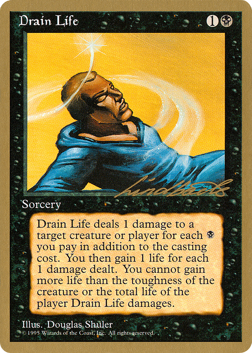 Drain Life - 1996 Leon Lindback (4ED) (WCD-) - Pro Tour Collector Set