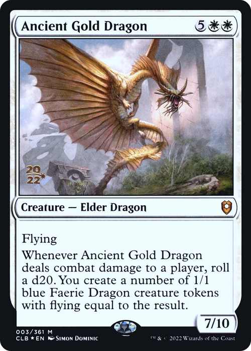 Ancient Gold Dragon (PRE-003) - Battle for Baldur's Gate Promos Foil