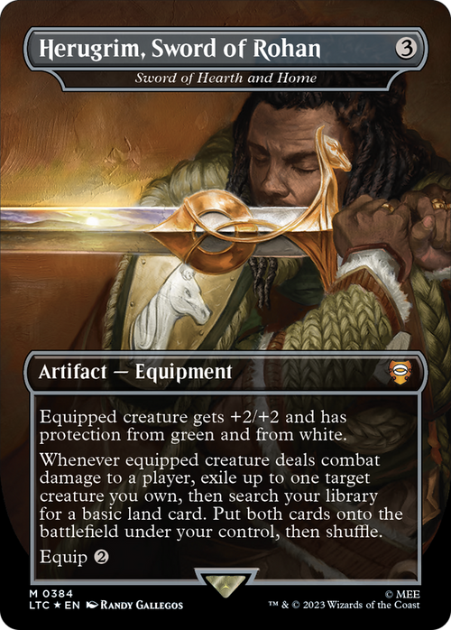 Herugrim, Sword of Rohan - Sword of Hearth and Home (Surge Foil) (LTC-384) - Tales of Middle-earth Commander / Herugrim, Sword of Rohan (Borderless) Foil