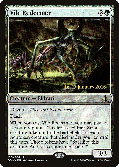Vile Redeemer (PRE-125S) - Oath of the Gatewatch Promos: (devoid) Foil