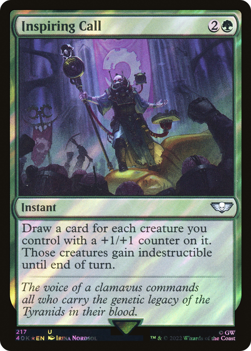 Inspiring Call (Surge Foil) (40K-217) - Warhammer 40,000 Commander Foil