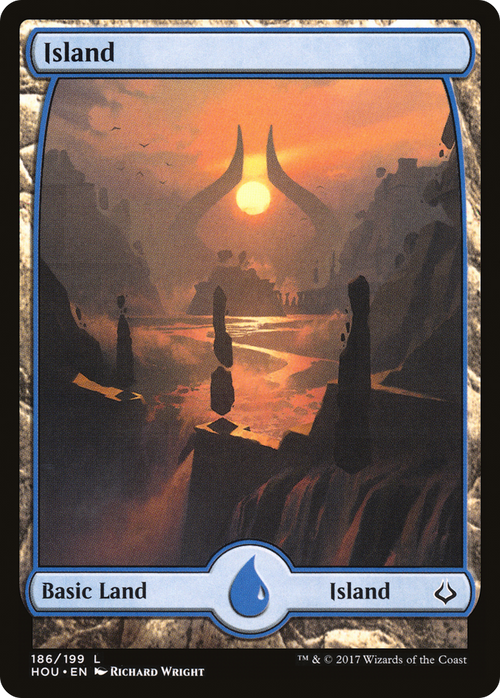 Island (186) - Full Art (HOU-186) - Hour of Devastation Foil