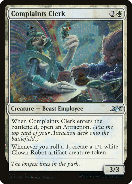 Complaints Clerk (Galaxy Foil) (UNF-293) - Unfinity Foil
