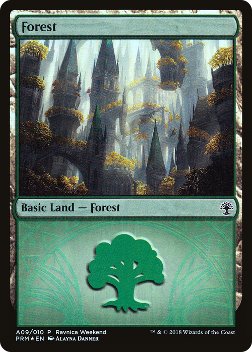 Forest (LARP-A09) - GRN Ravnica Weekend Foil