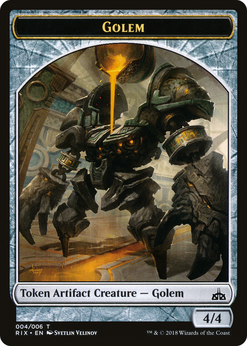 Golem Token (004) (RIX-004) - Rivals of Ixalan Tokens