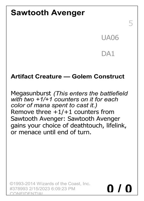 Sawtooth Avenger (UNK-) - Unknown Event
