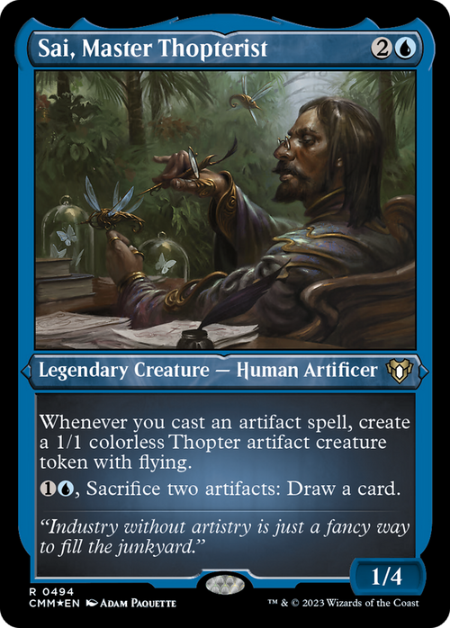 Sai, Master Thopterist (Foil Etched) (CMM-494) - Commander Masters Foil