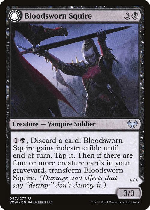 Bloodsworn Squire (VOW-097) - Innistrad: Crimson Vow: (Double Faced Transform) Foil