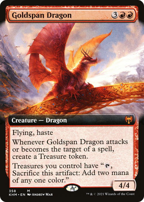 Goldspan Dragon (Extended Art) (KHM-358) - Kaldheim: (Extended Art)