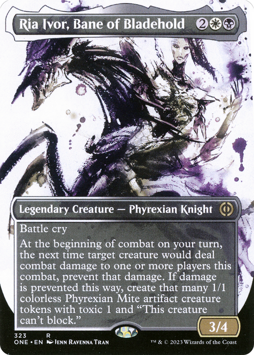 Ria Ivor, Bane of Bladehold (Showcase) (ONE-323) - Phyrexia: All Will Be One: (Showcase) (Borderless) Foil