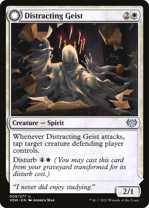 Distracting Geist (VOW-009) - Innistrad: Crimson Vow: (Double Faced Transform) Foil
