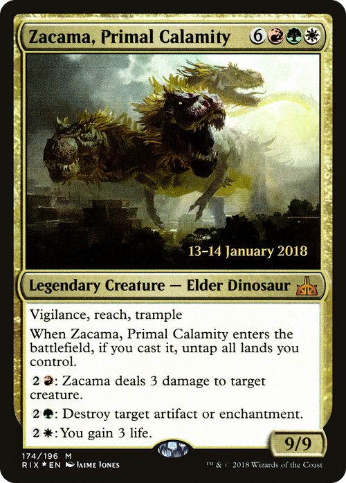 Zacama, Primal Calamity (PRE-174S) - Rivals of Ixalan Promos Foil