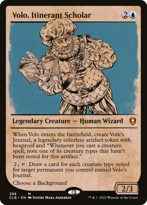 Volo, Itinerant Scholar (Showcase) (CLB-388) - Commander Legends: Battle for Baldur's Gate: (Showcase)