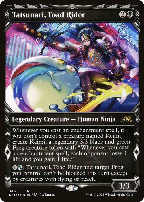 Tatsunari, Toad Rider (Showcase) (NEO-345) - Kamigawa: Neon Dynasty: (Showcase) Foil