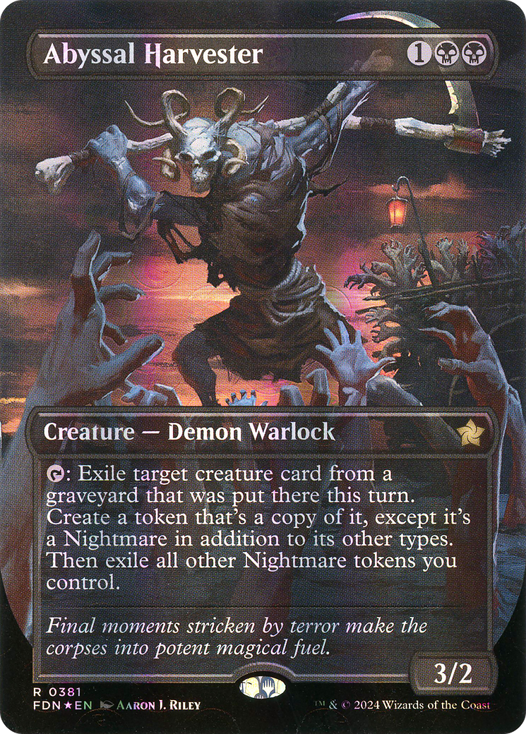 Abyssal Harvester (Borderless) (Mana Foil) (FDN-381) - Foundations Foil