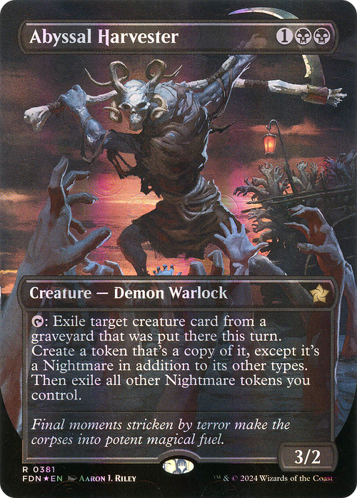 Abyssal Harvester (Borderless) (Mana Foil) (FDN-381) - Foundations Foil