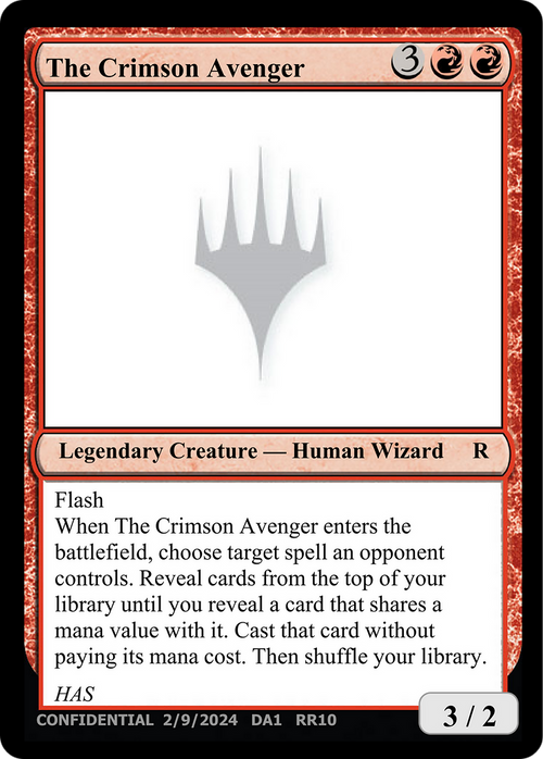 The Crimson Avenger (UNK-RR10) - Unknown Event