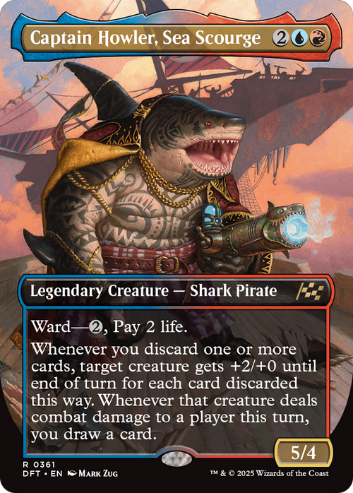 Captain Howler, Sea Scourge (Borderless) (DFT-361) - Aetherdrift Foil
