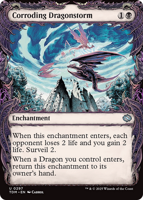 Corroding Dragonstorm (Showcase) (TDM-297) - Tarkir: Dragonstorm: (Showcase, enchantment) Foil