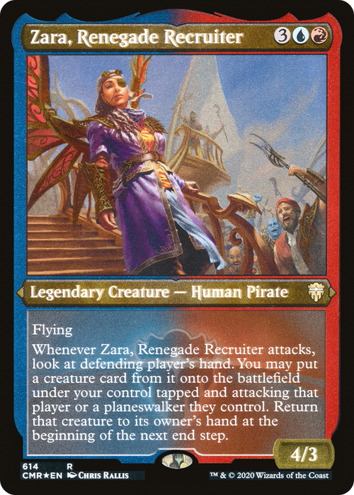Zara, Renegade Recruiter (Foil Etched) (CMR-614) - Commander Legends Etched Foil