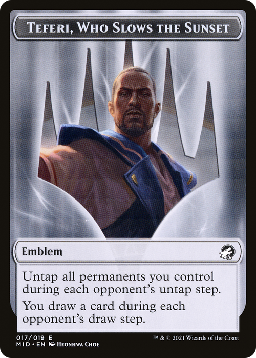 Teferi, Who Slows the Sunset Emblem (TMID-017) - Innistrad: Midnight Hunt Tokens Foil