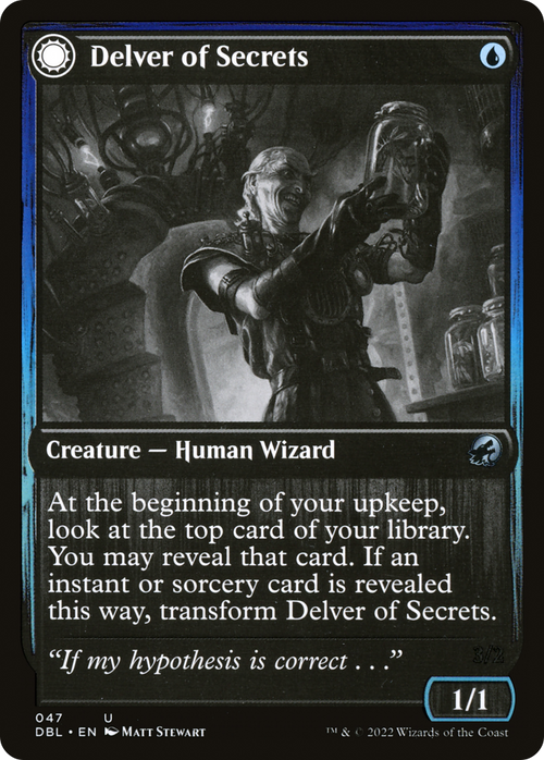 Delver of Secrets (DBL-047) - Innistrad: Double Feature: (Double Faced Transform) Foil