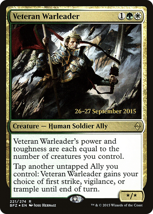 Veteran Warleader (PRE-221S) - Battle for Zendikar Promos Foil