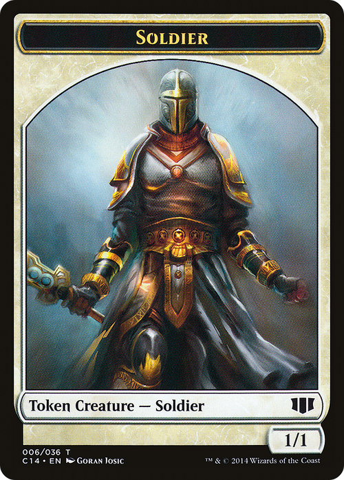 Soldier // Spirit Double-sided Token (C14-006) - Commander 2014 Tokens