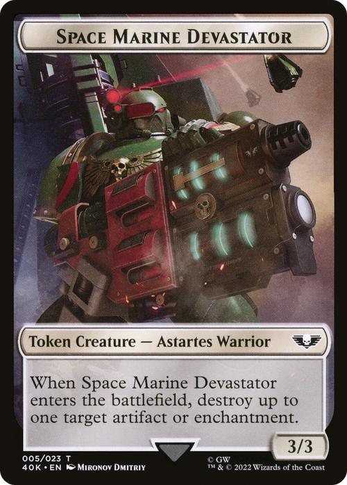 Space Marine Devastator (T40K-005) - Warhammer 40,000 Tokens