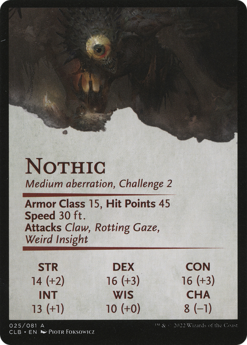Nothic // Nothic (ACLB-025) - Battle for Baldur's Gate Art Series (Borderless)