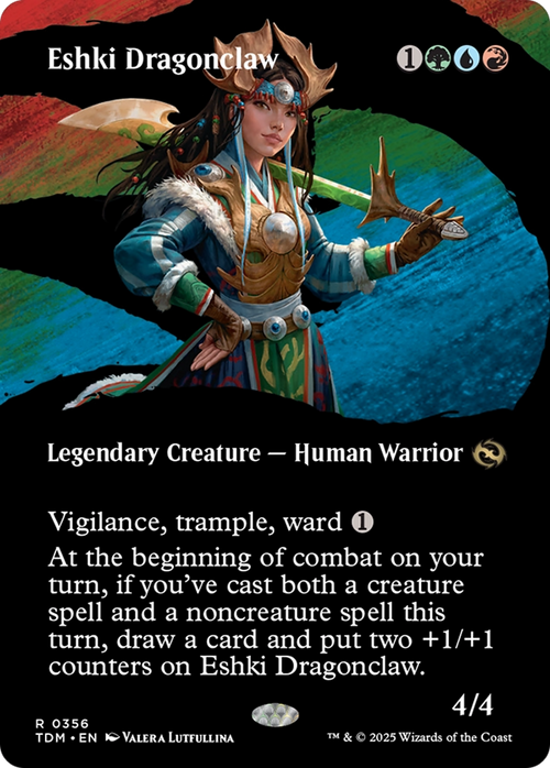 Eshki Dragonclaw (Borderless) (TDM-356) - Tarkir: Dragonstorm: (Showcase) Foil