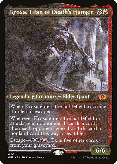 Kroxa, Titan of Death's Hunger (Foil Etched) (MUL-114) - Multiverse Legends Foil