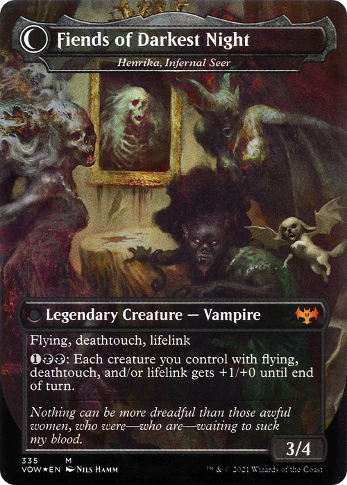 The Three Weird Sisters - Henrika Domnathi (VOW-335) - Innistrad: Crimson Vow: (Double Faced Transform) (Borderless)