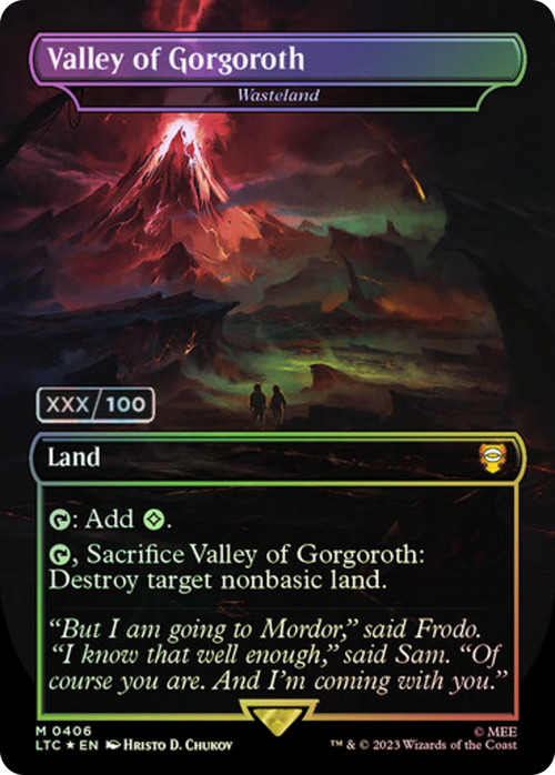 Valley of Gorgoroth - Wasteland (Serial Numbered) (LTC-406) - Tales of Middle-earth Commander / Valley of Gorgoroth (Borderless) Foil
