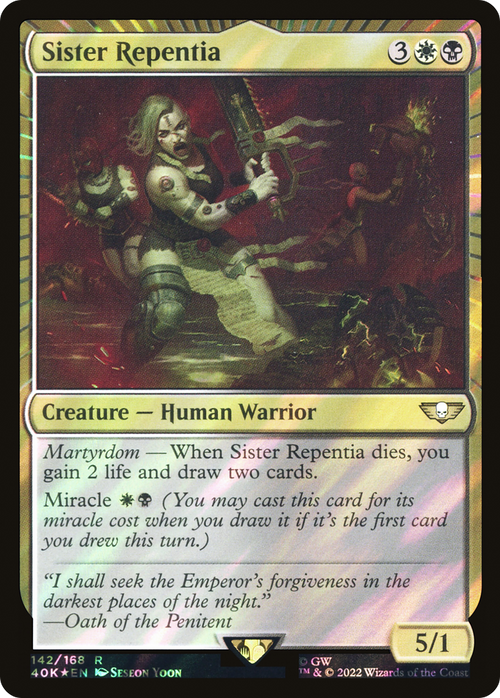 Sister Repentia (Surge Foil) (40K-142) - Warhammer 40,000 Commander: (miracle) Foil