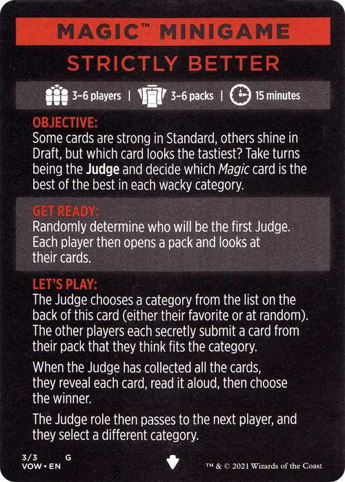 Strictly Better // Strictly Better (cont'd) (MVOW-003) - Innistrad: Crimson Vow Minigames Foil