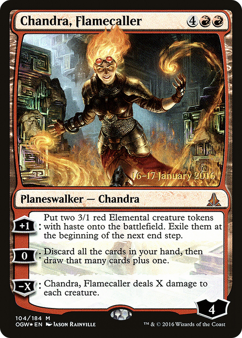 Chandra, Flamecaller (PRE-104S) - Oath of the Gatewatch Promos Foil