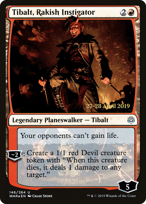Tibalt, Rakish Instigator (PRE-146S) - War of the Spark Promos Foil