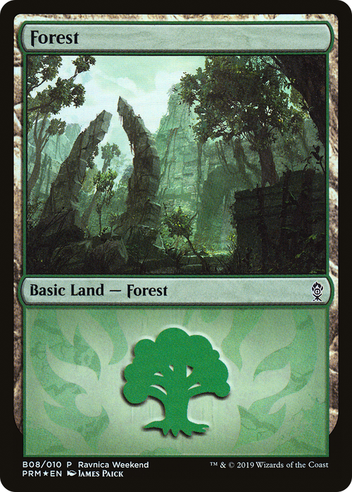 Forest - Gruul (B08) (LARP-B08) - RNA Ravnica Weekend Foil