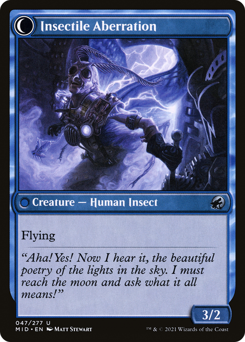 Delver of Secrets (MID-047) - Innistrad: Midnight Hunt: (Double Faced Transform) Foil
