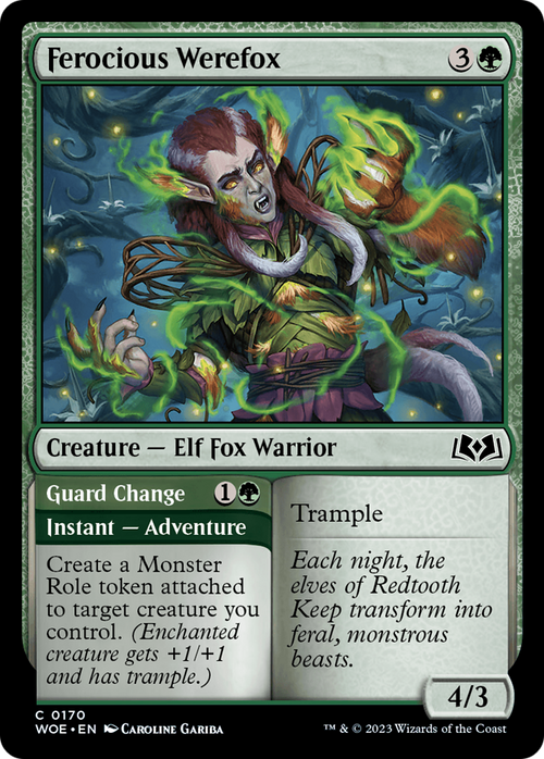 Ferocious Werefox (WOE-170) - Wilds of Eldraine Foil