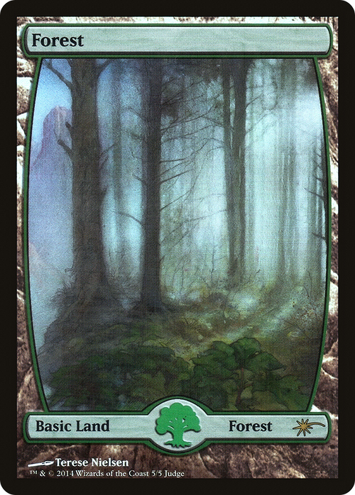 Forest - Full Art (5) (JDG-05★) - Judge Gift Cards 2014 Foil
