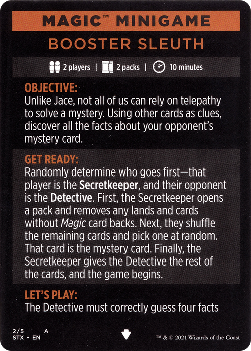 Booster Sleuth // Booster Sleuth (cont'd) (MSTX-002) - Strixhaven: School of Mages Minigames Foil