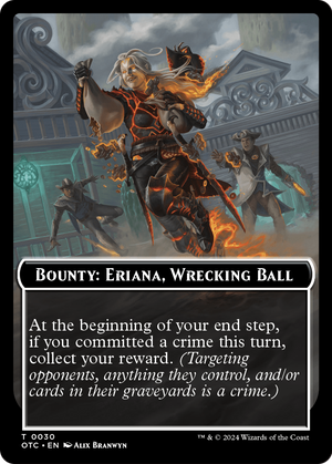 Bounty: Eriana, Wrecking Ball // Wanted! (TOTC-030) - Outlaws of Thunder Junction Commander Tokens Foil