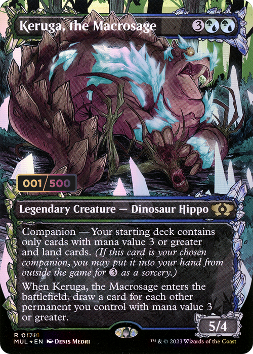 Keruga, the Macrosage (Serial Numbered) (MUL-178) - Multiverse Legends: (Showcase) (Borderless) Foil