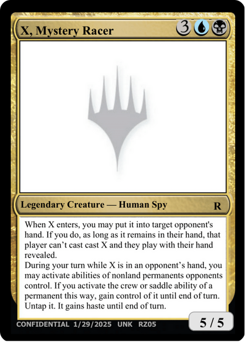 X, Mystery Racer (UNK-RZ05I) - Un-Known Event Playtest Cards
