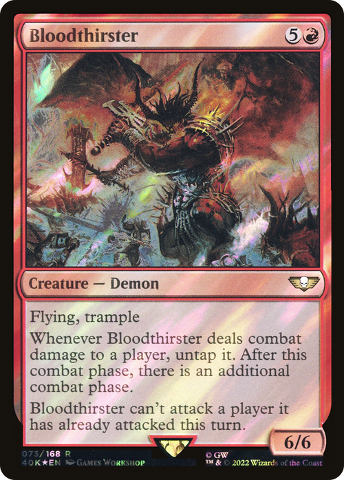 Bloodthirster (Surge Foil) (40K-073) - Warhammer 40,000 Commander Foil