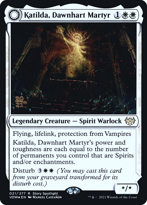 Katilda, Dawnhart Martyr (PRE-021) - Innistrad: Crimson Vow Promos: (Double Faced Transform) Foil