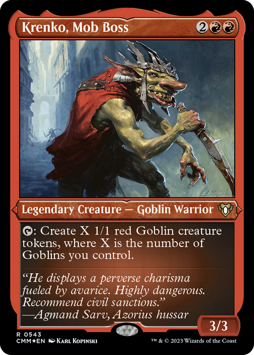 Krenko, Mob Boss (Foil Etched) (CMM-543) - Commander Masters Foil
